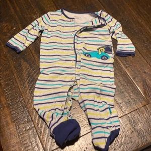Snap up/striped footie pajamas